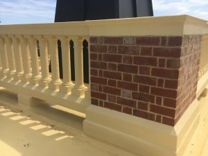 Membrane follows seamlessly up the balustrade and provides full protection against the elements